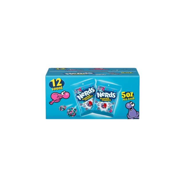 Nerds Gummy Clusters Medium Peg Bag – 12ct Retail Pack
